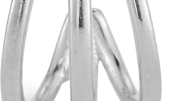 商品CHLOE AND MADISON|Plated Sterling Silver Triple Hoop Earrings,价格¥371,第2张图片详细描述