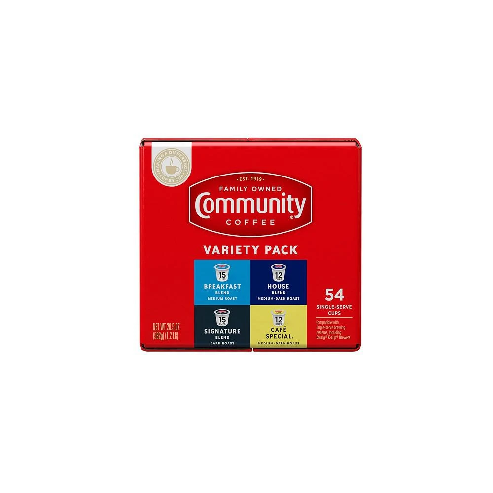 商品Community Coffee|Variety Pack, Medium to Dark Roast Single Serve Pods, Keurig K-Cup Brewer Compatible, 54 Ct,价格¥404,第5张图片详细描述