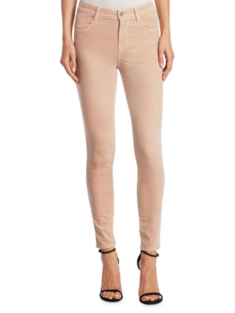 商品J Brand|Maria High-Rise Velvet Skinny Jeans,价格¥846,第1张图片