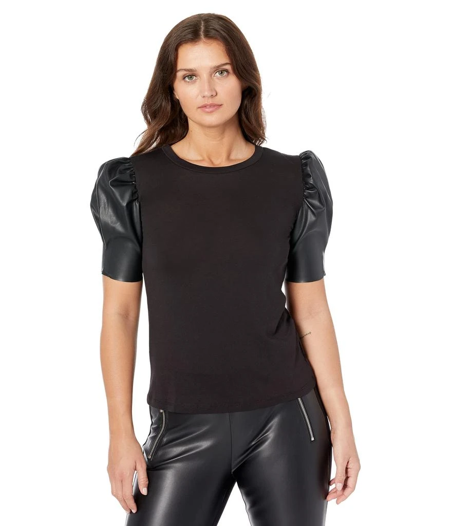 商品Michael Kors|Petite T-Shirt w/ Leather Sleeve,价格¥382,第1张图片