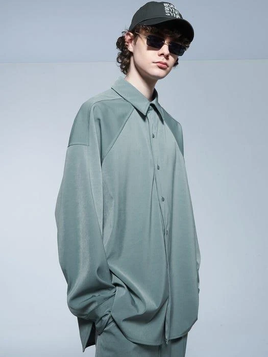 商品SYNC|Oversized Flowy Shirt Sax Blue,价格¥648,第1张图片