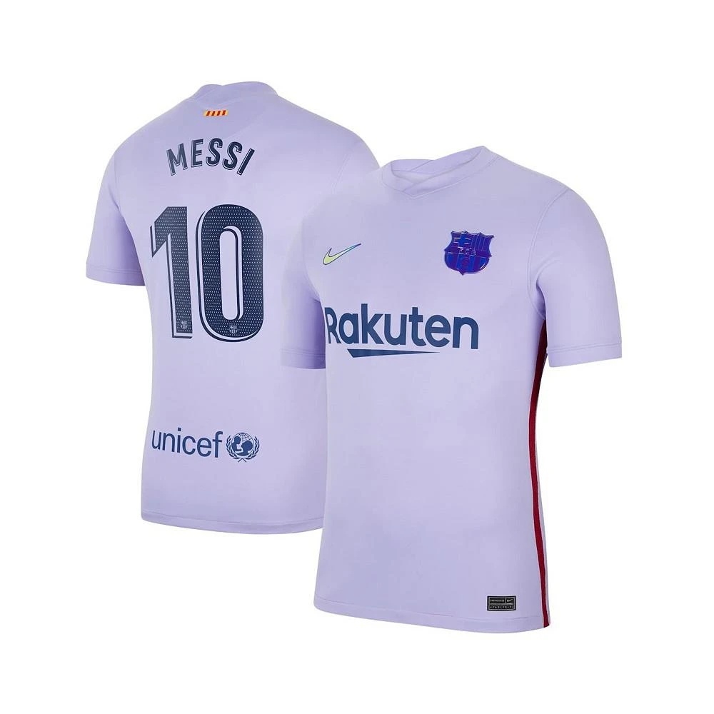 商品NIKE|Men's Lionel Messi Purple Barcelona 2021/22 Away Stadium Replica Player Jersey,价格¥687,第1张图片