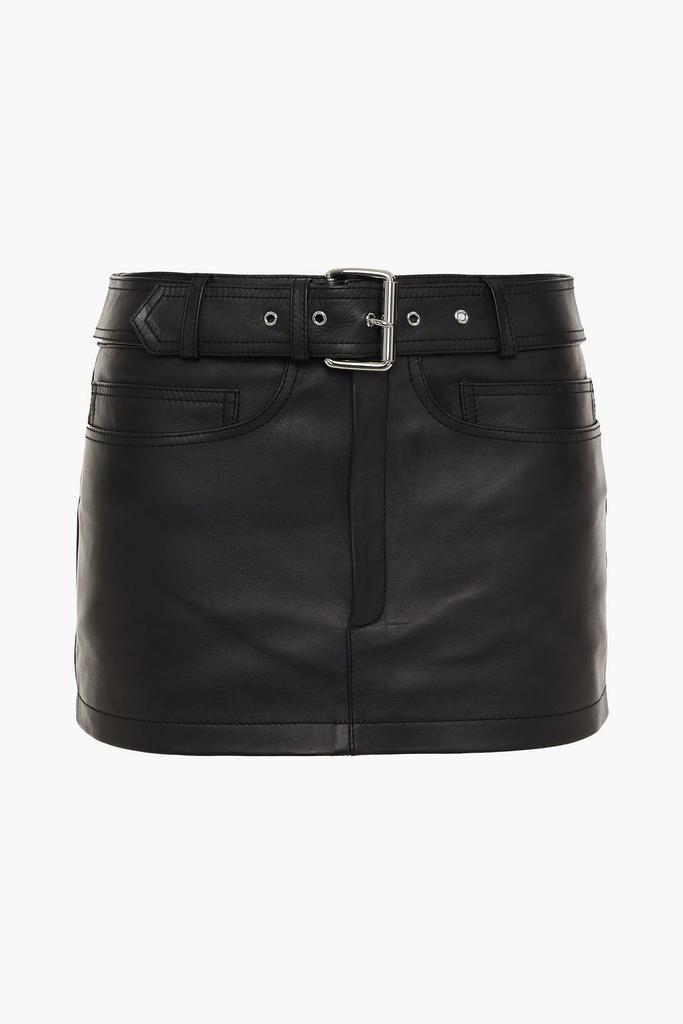 Belted leather mini skirt商品第3张图片规格展示