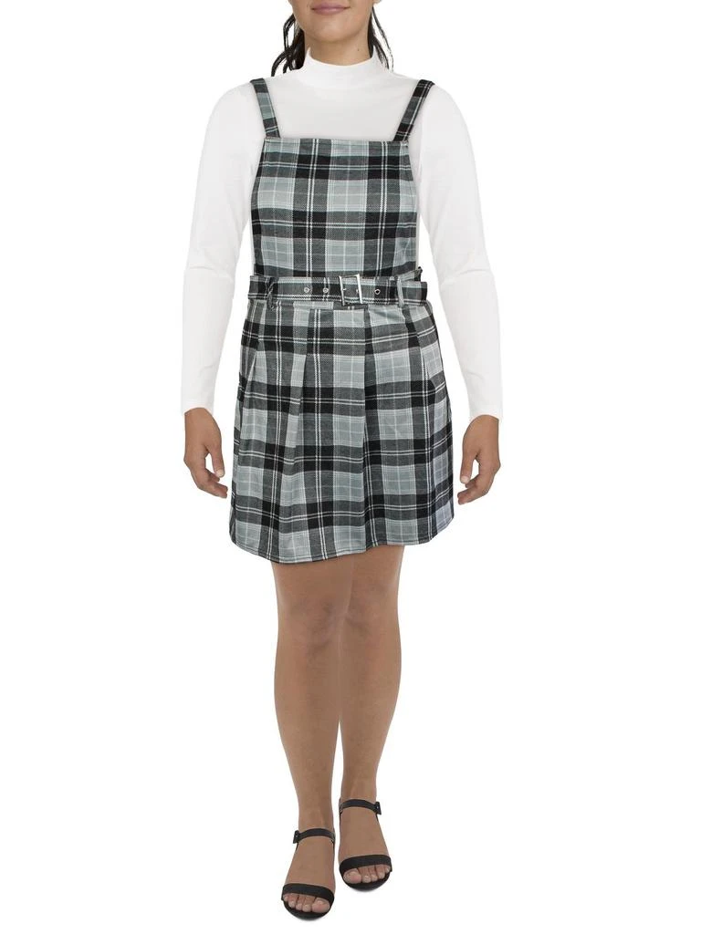 商品Planet Gold|Juniors Womens Plaid Two-Piece Fit & Flare Dress,价格¥159,第1张图片详细描述