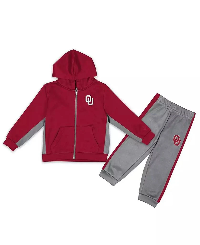 商品Colosseum|Toddler Boys Crimson, Gray Oklahoma Sooners Shark Full-Zip Hoodie Jacket and Pants Set,价格¥247,第1张图片