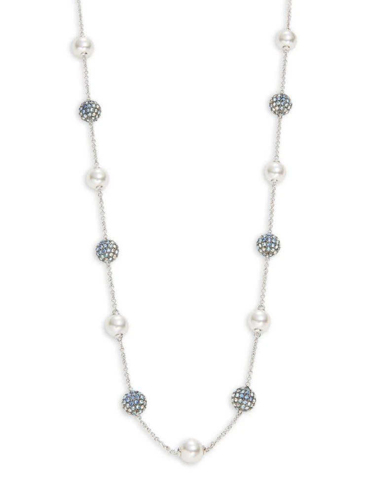 商品Nadri|Crystal and Faux Pearl Scatter Necklace,价格¥715,第1张图片