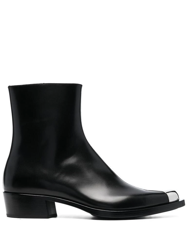 商品Alexander McQueen|ALEXANDER MCQUEEN - Leather Ankle Boot,价格¥4675,第4张图片详细描述