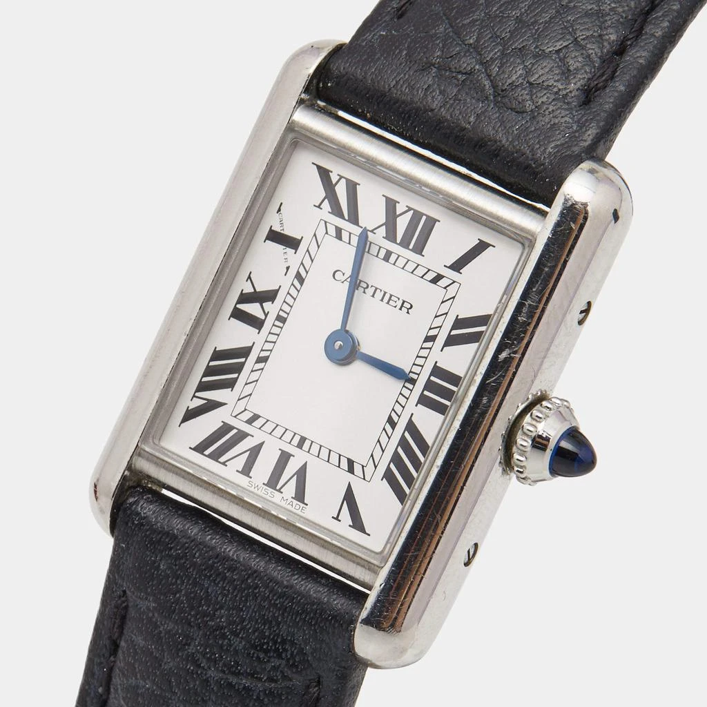 商品[二手商品] Cartier|Cartier Silver Stainless Steel Leather Tank WSTA0042 Women's Wristwatch 22 mm,价格¥20692,第2张图片详细描述