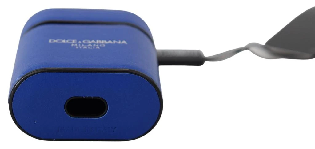 商品Dolce & Gabbana|Dolce & Gabbana Blue Leather Silver Metal Logo Airpods Case,价格¥1314,第4张图片详细描述