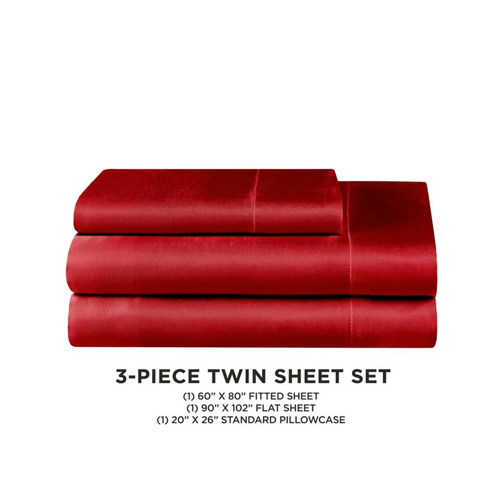 100% Polyester Satin 3 Piece Sheet Set商品第3张图片规格展示