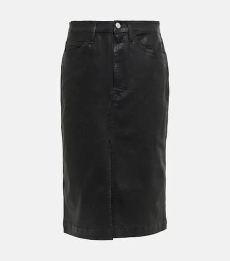 商品FRAME|Coated denim midi skirt,价格¥1828,第1张图片