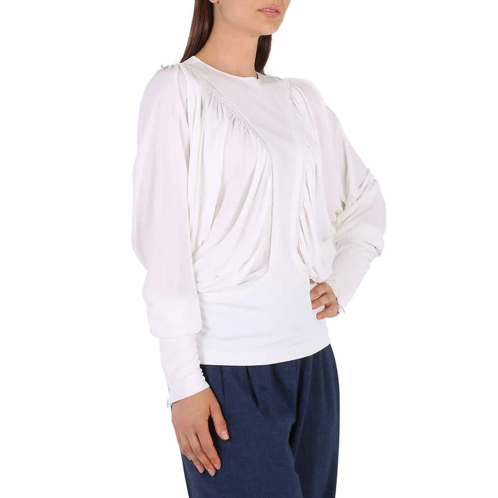 商品Burberry|White Long-sleeved Panel Jersey Oversized Top,价格¥2106,第3张图片详细描述