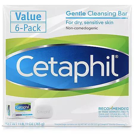 商品Cetaphil|Cetaphil Gentle Cleansing Bar (4.5 oz., 6 pk.),价格¥138,第1张图片
