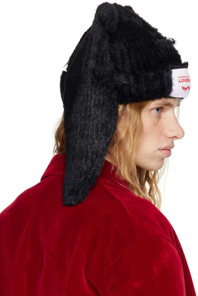 商品Charles Jeffrey Loverboy|Black Fluffy Chunky Rabbit Beanie,价格¥1539,第3张图片详细描述