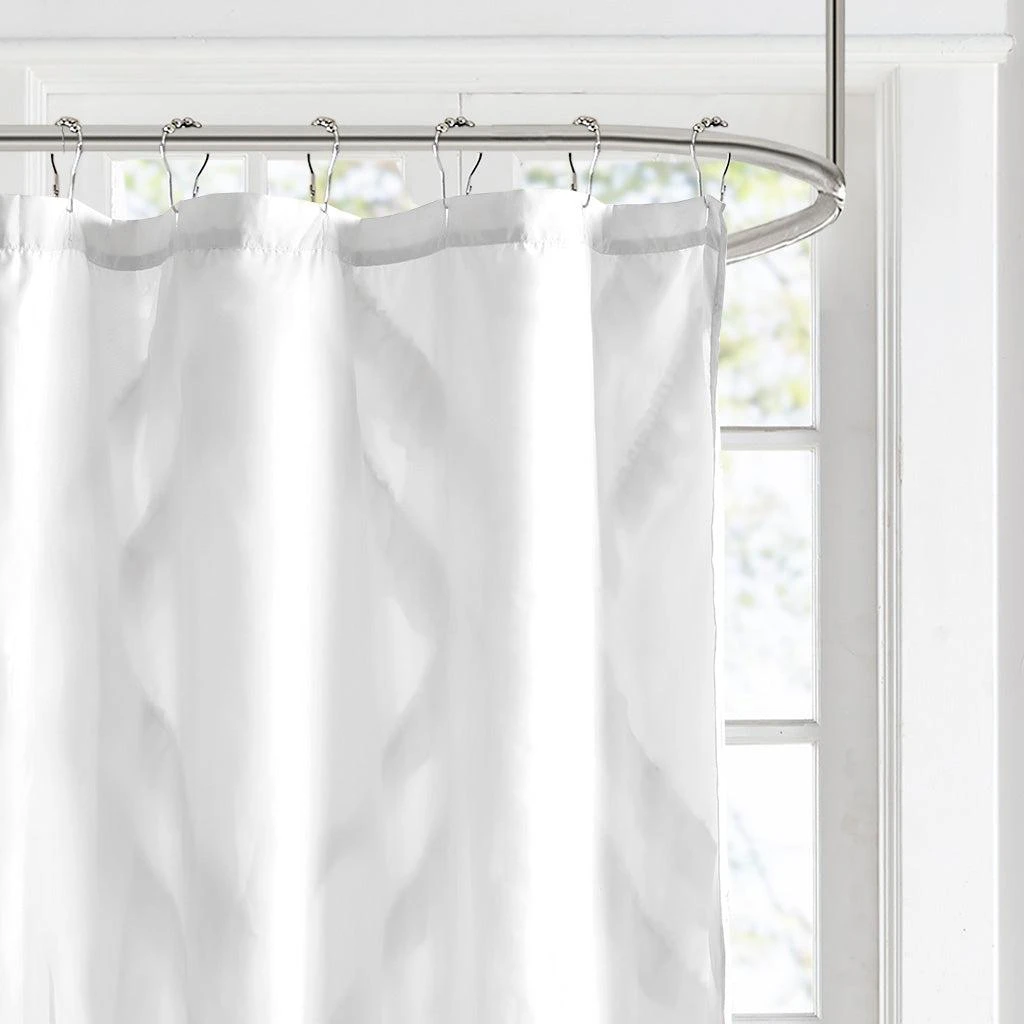 商品Intelligent Design|Kacie Diamond Ruffles Shower Curtain,价格¥265,第3张图片详细描述