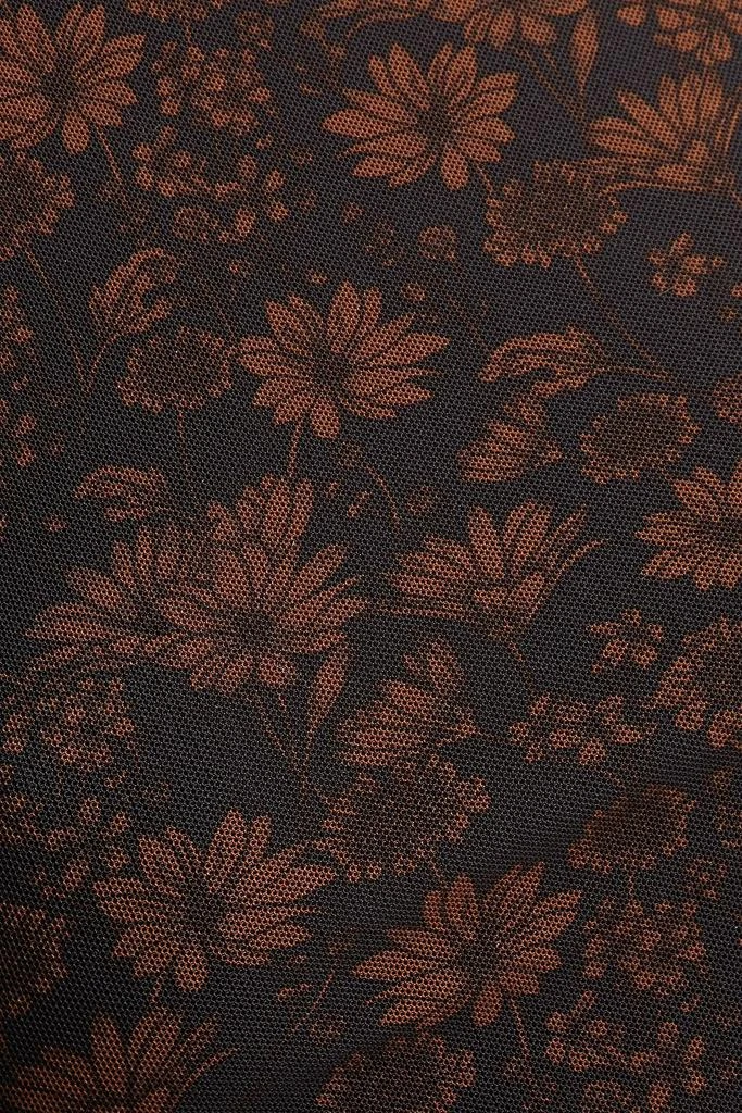 商品Ganni|Floral-print stretch-mesh turtleneck top,价格¥501,第4张图片详细描述