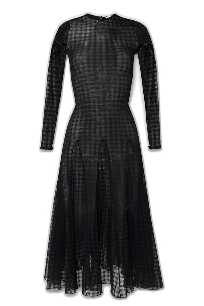 商品AMI|AMI Checked Semi-Sheer Long-Sleeved Midi Dress,价格¥2880-¥3120,第1张图片