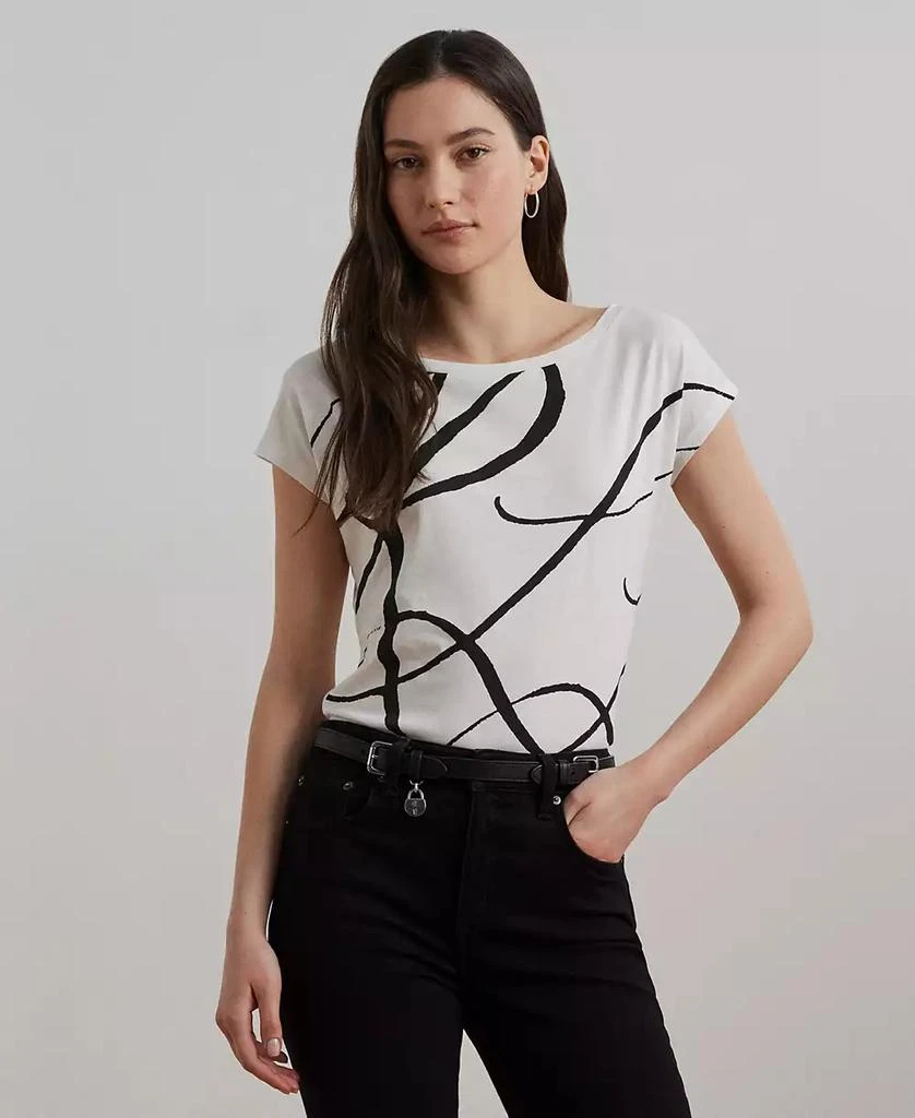 商品Ralph Lauren|Logo-Print Short-Sleeve Top,价格¥449,第1张图片