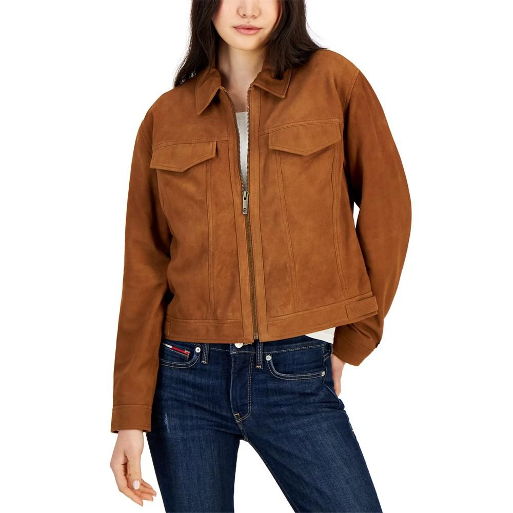 商品Tommy Hilfiger|Women's Suede Zip Trucker Jacket,价格¥2177,第4张图片详细描述