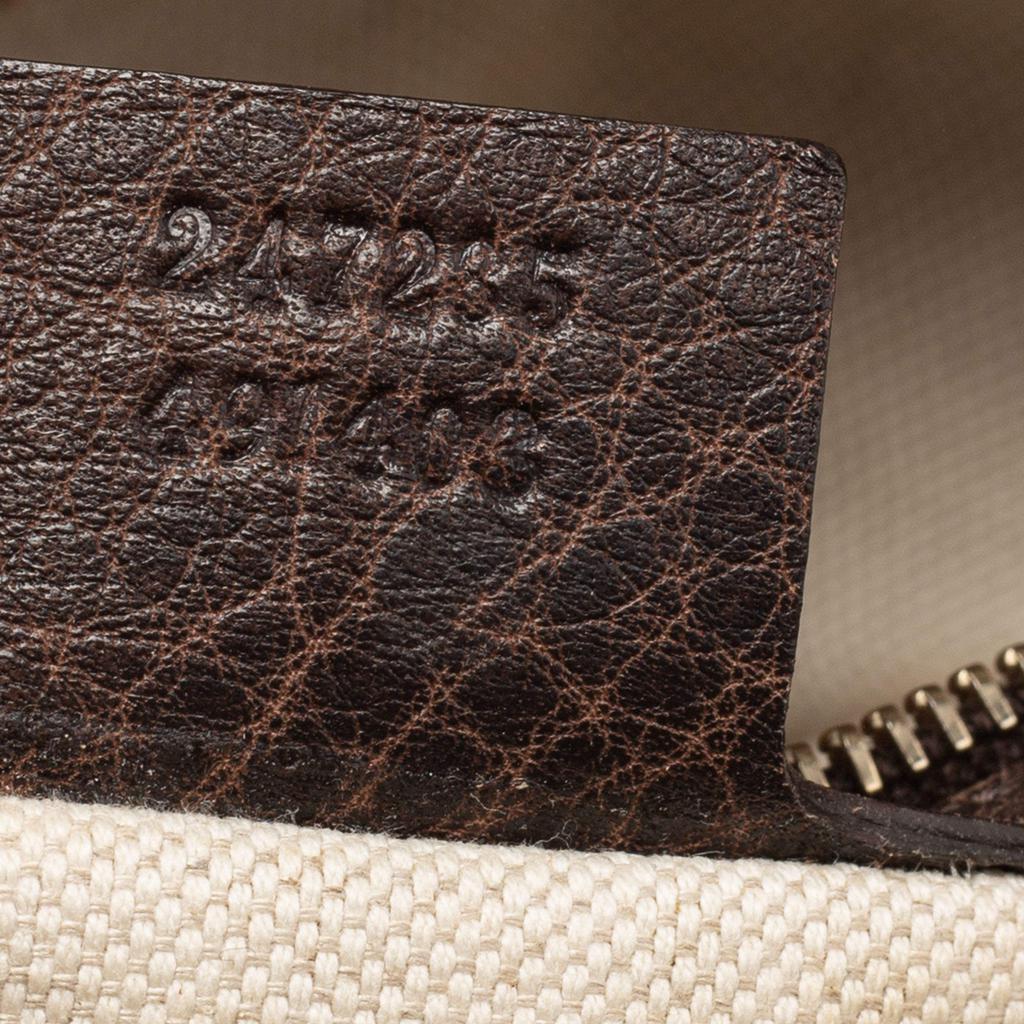 Gucci Beige/Brown Diamante Canvas And Leather Large Horsebit Catherine Satchel商品第10张图片规格展示