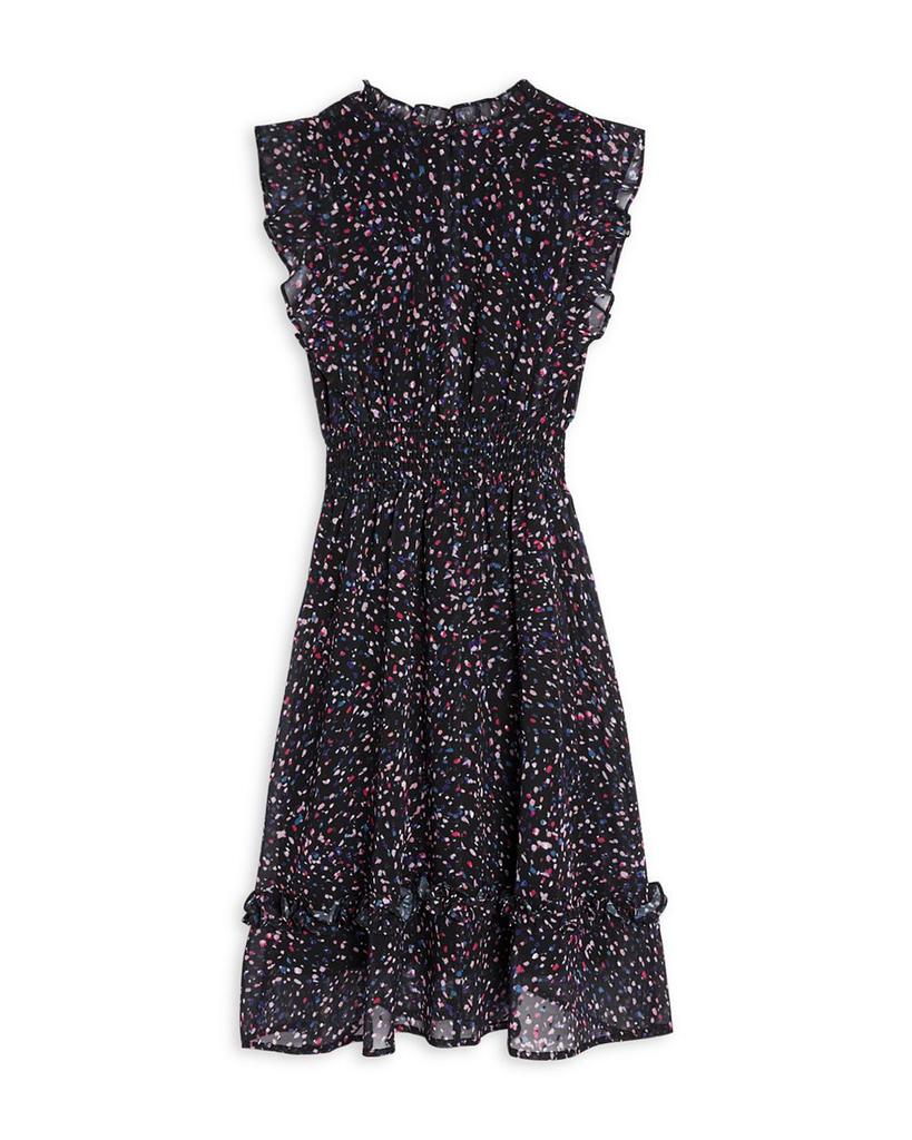 Girls' Abstract Dot Print Flutter Midi Dress, Big Kid - 100% Exclusive商品第2张图片规格展示