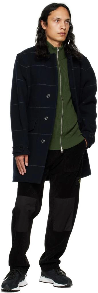 商品Stone Island|Navy Single-Breasted Coat,价格¥3830,第5张图片详细描述