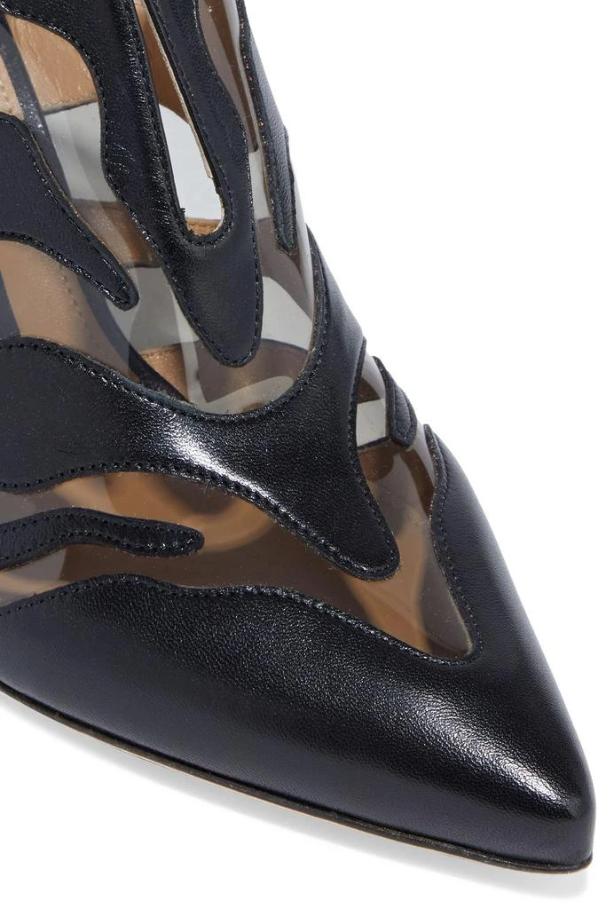 商品Sergio Rossi|PVC-trimmed leather mules,价格¥1363,第4张图片详细描述