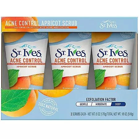 商品St. Ives|St. Ives Acne Control Apricot Scrub, 6 oz., 3 pk.,价格¥96,第1张图片