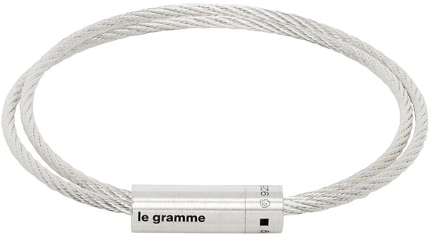商品Le Gramme|Silver 'Le 9g' Double Turn Cable Bracelet,价格¥2639,第1张图片