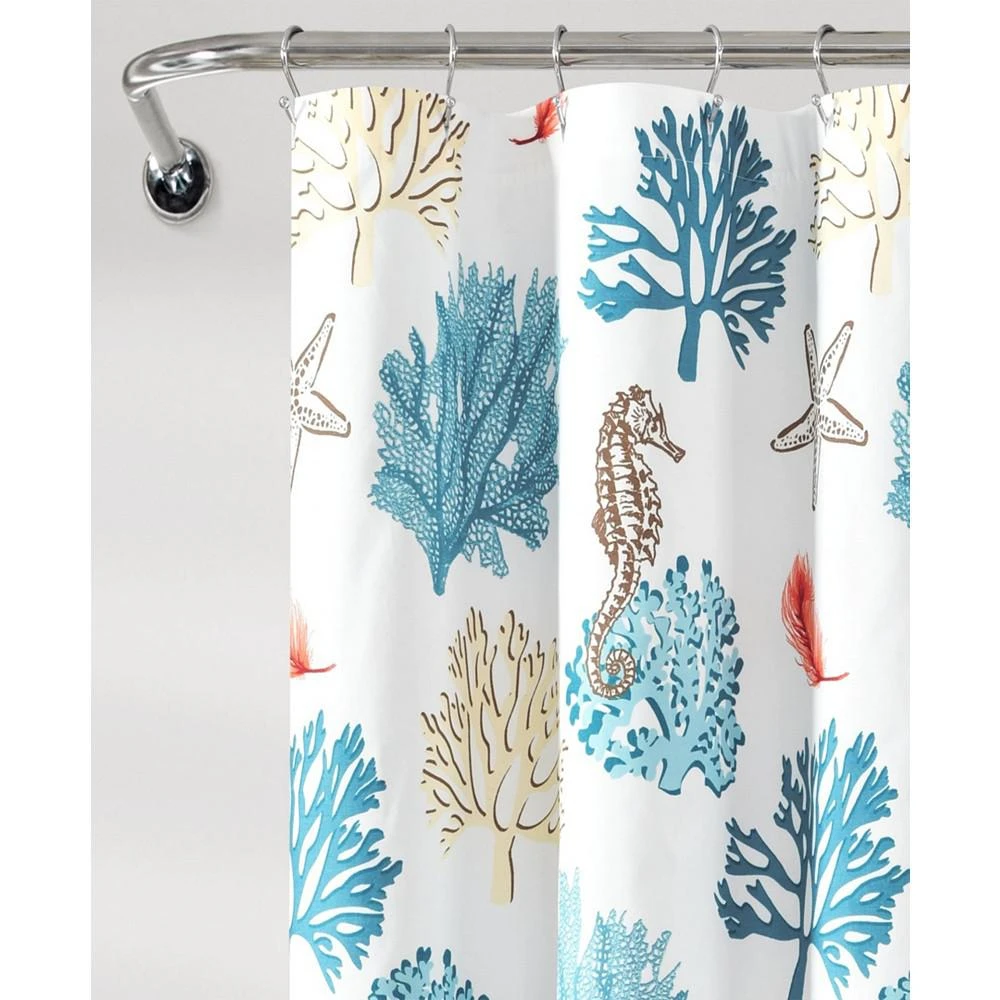 商品Lush Décor|Coastal Reef Feather 72" x 72" Shower Curtain,价格¥382,第2张图片详细描述