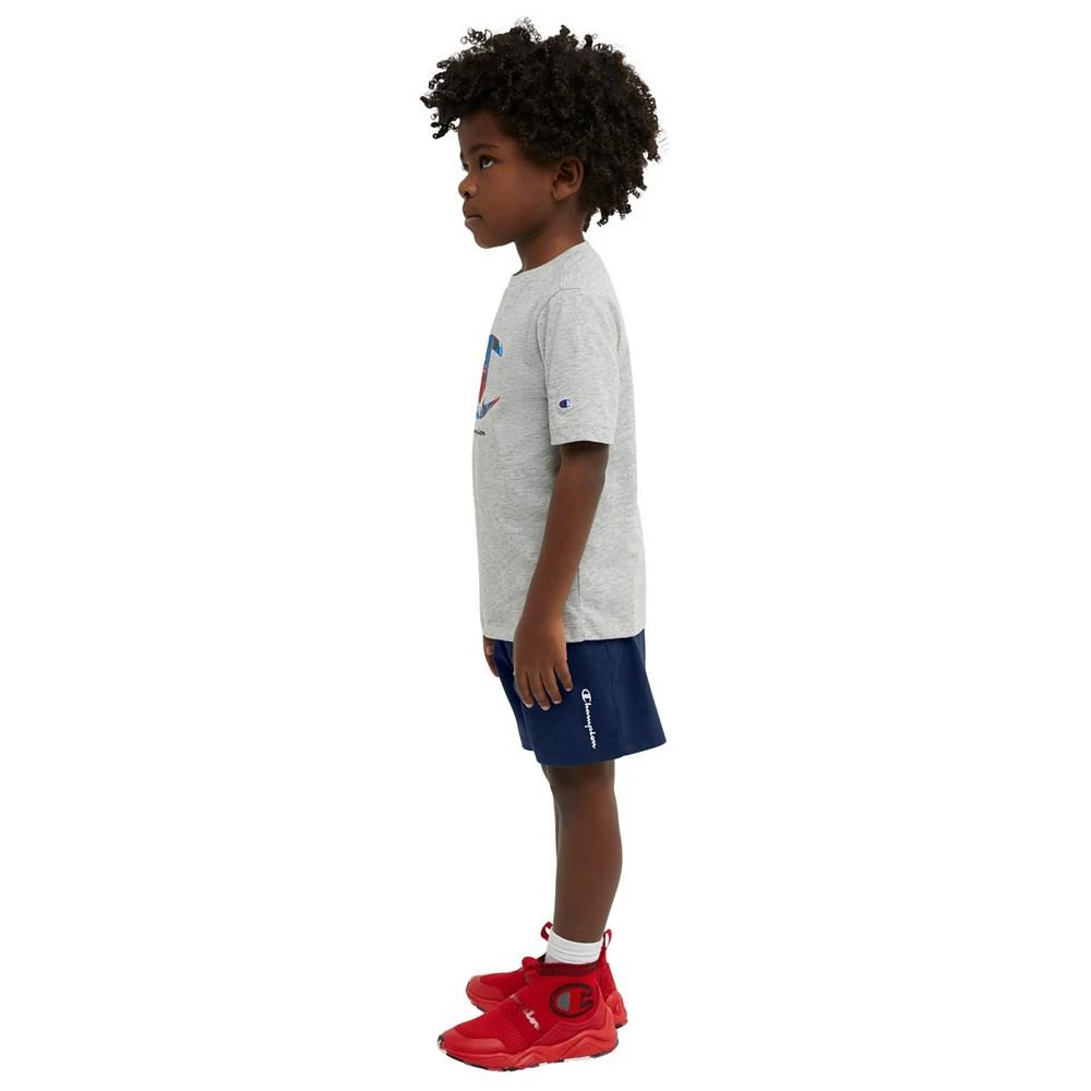商品CHAMPION|Little Boys Shorts Sleeve T-shirt with Screenprint Short, 2 Piece Set,价格¥96,第4张图片详细描述