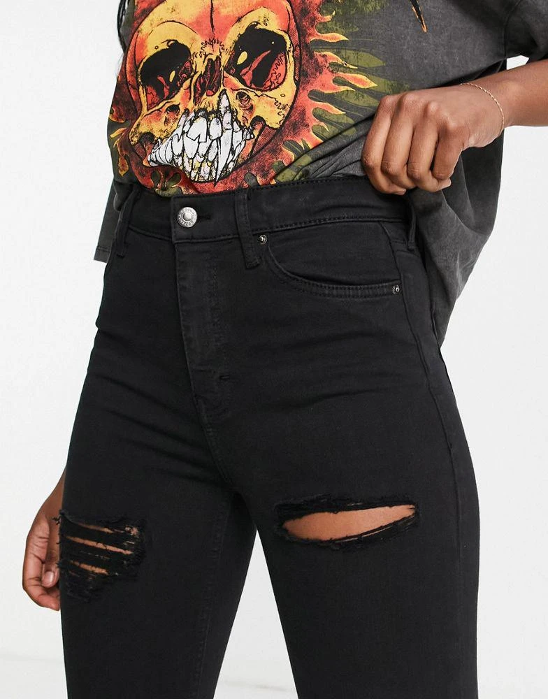 商品Topshop|Topshop Jamie rip jean in black,价格¥293,第3张图片详细描述