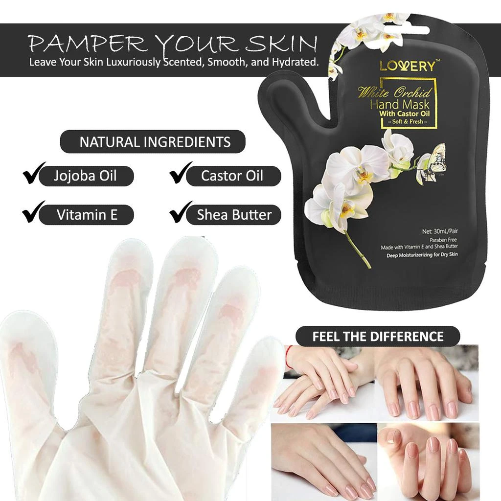 商品Lovery|Lovery Luxury Spa Bath Set - White Orchid - With Hand & Foot Lotion Masks,价格¥410,第3张图片详细描述