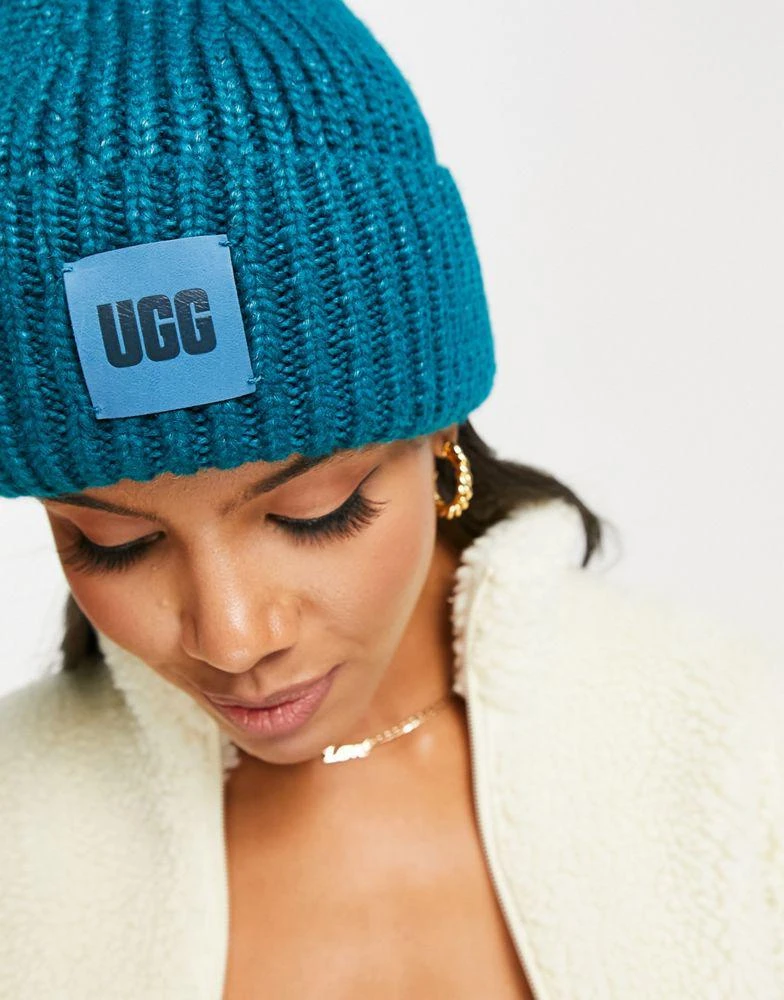 商品UGG|UGG rib knit beanie in teal,价格¥215,第3张图片详细描述