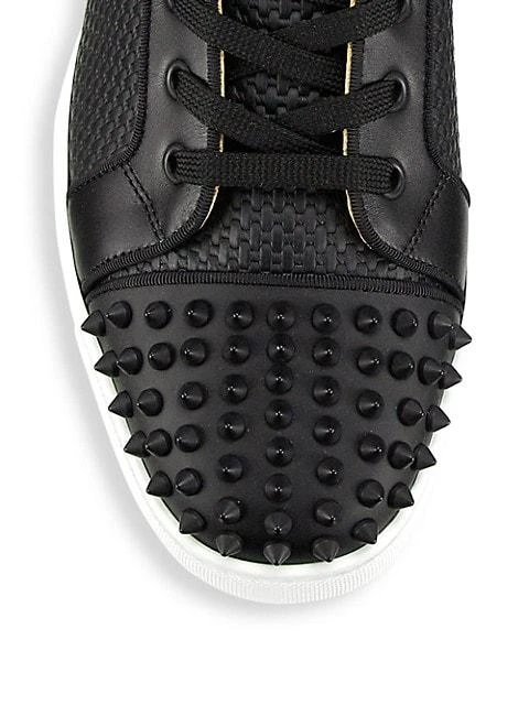 商品Christian Louboutin|Lou Spikes 2 Woven Leather High-Top Sneakers,价格¥8944,第4张图片详细描述