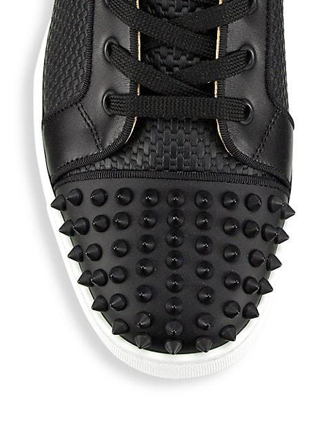 商品Christian Louboutin|Lou Spikes 2 Woven Leather High-Top Sneakers,价格¥8796,第6张图片详细描述