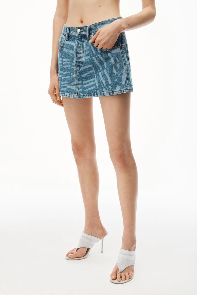 商品Alexander Wang|AWNY LOGO MINI SKIRT IN DENIM,价格¥1249,第4张图片详细描述