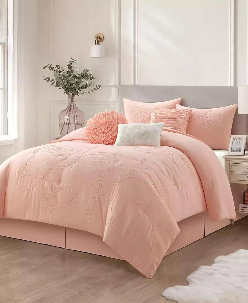 商品Stratford Park|Ziba Floral 7-Pc. Comforter Set,价格¥945,第3张图片详细描述