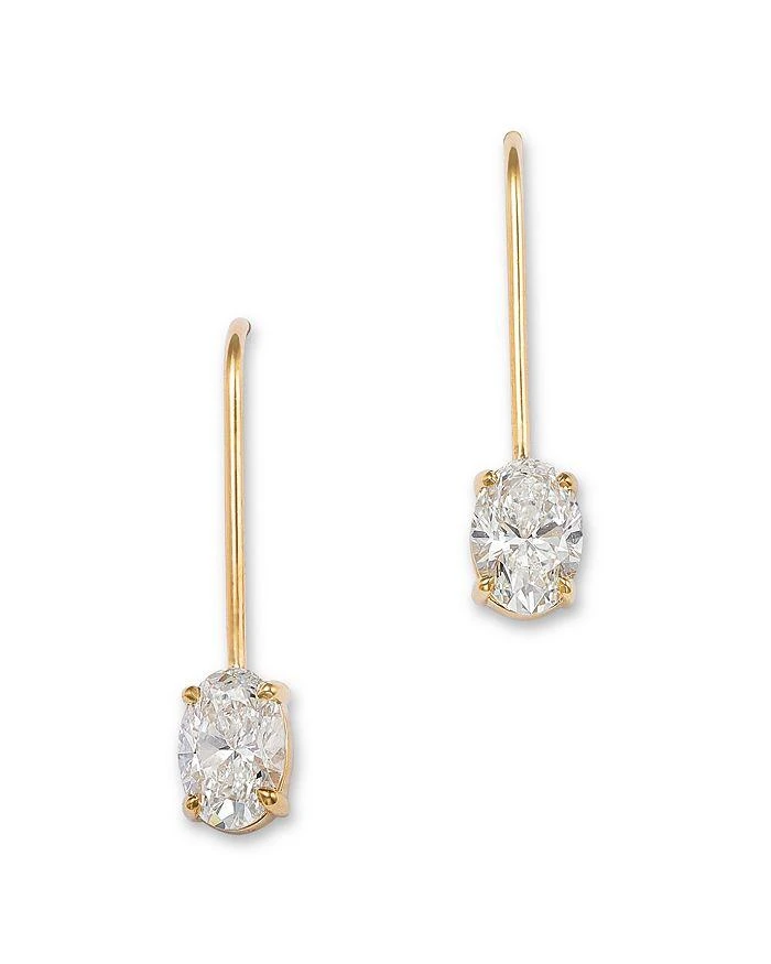 商品Moon & Meadow|14K Yellow Gold Lab Grown Diamond Oval Drop Earrings,价格¥7412,第1张图片详细描述