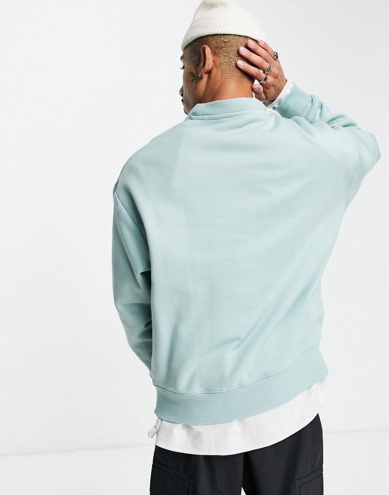 ASOS DESIGN heavyweight oversized sweatshirt in washed green商品第2张图片规格展示