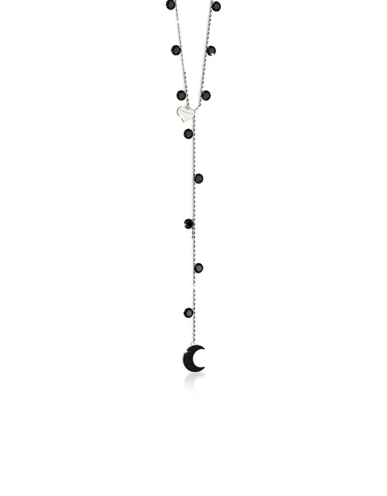 Lucciole Sterling Silver Necklace w/Black Crystals商品第1张图片规格展示