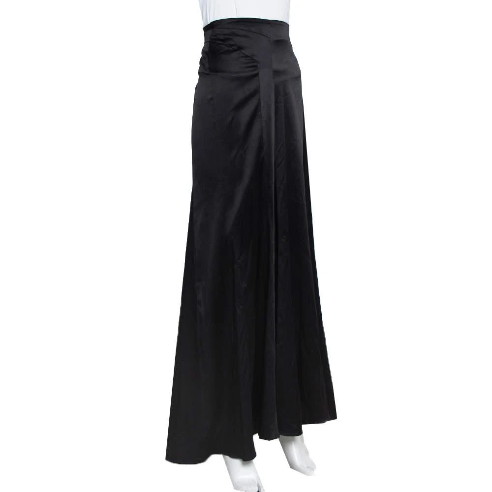 商品[二手商品] Just Cavalli|Just Cavalli Black Satin Paneled Maxi Skirt L,价格¥811,第2张图片详细描述