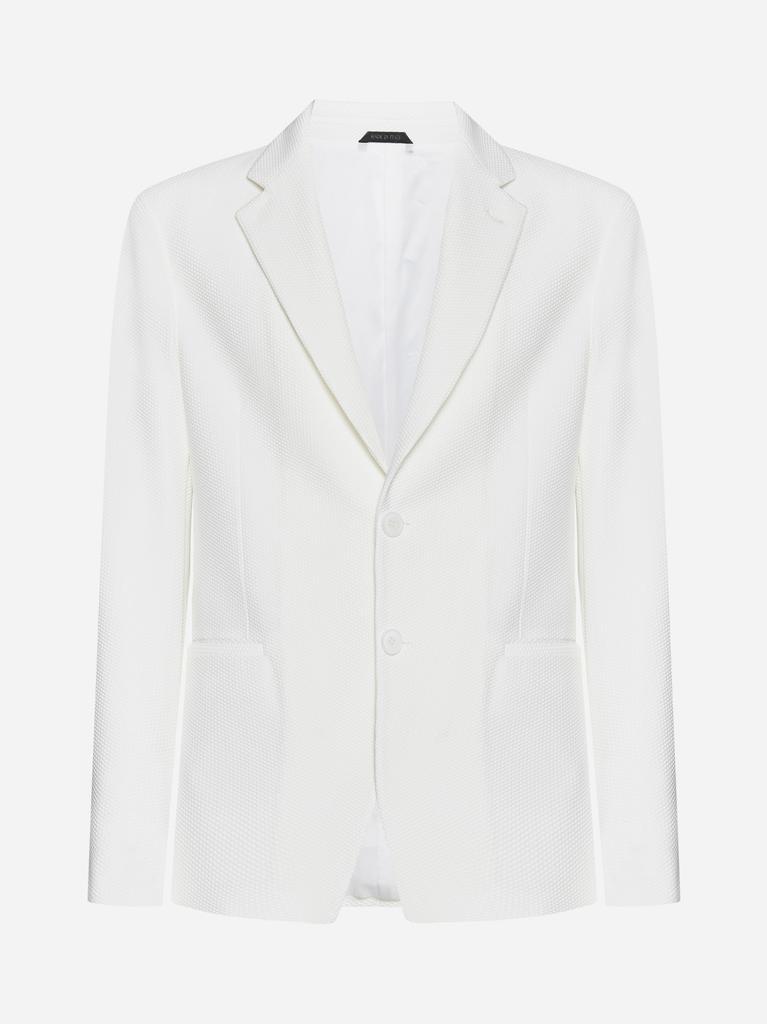 商品Giorgio Armani|Jacquard single-breasted blazer,价格¥8844,第1张图片