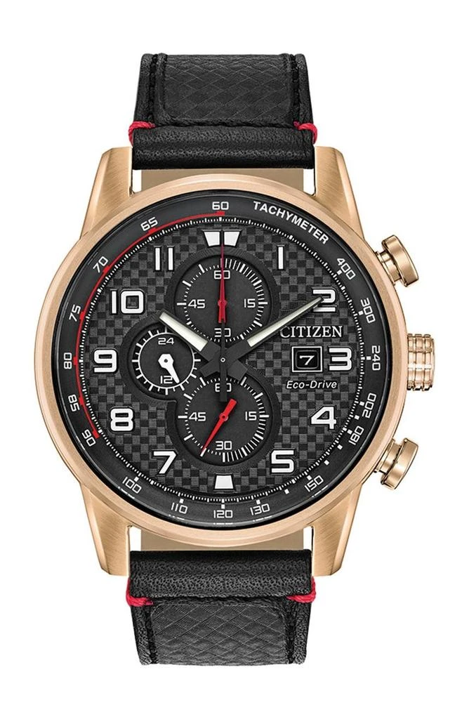 商品Citizen|Men's Standard Leather Eco-Drive Watch, 45mm,价格¥1590,第1张图片