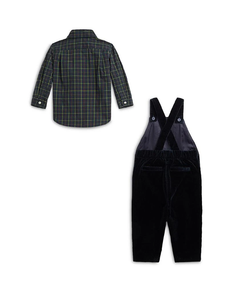 Boys' Plaid Cotton Shirt & Velvet Overalls Set - Baby 商品