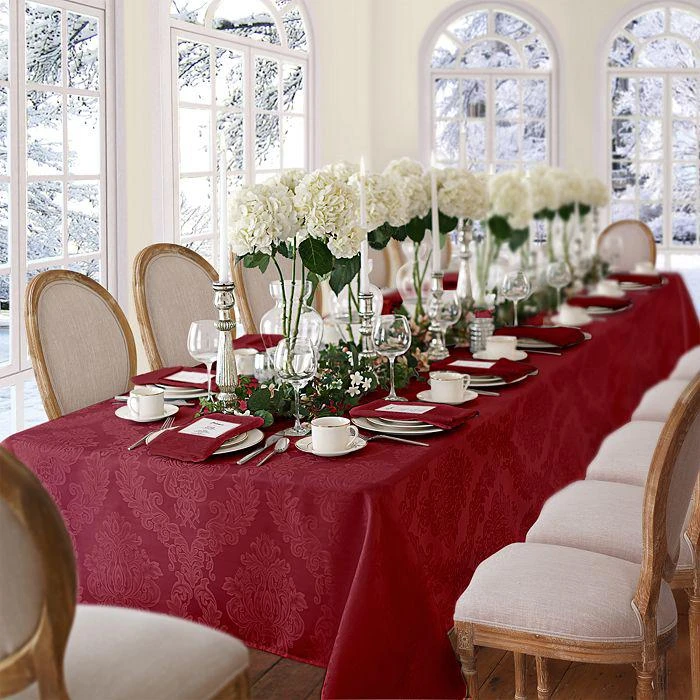 商品Elrene Home Fashions|Elrene Barcelona Jacquard Damask Oblong Tablecloth, 120" x 60",价格¥303,第2张图片详细描述