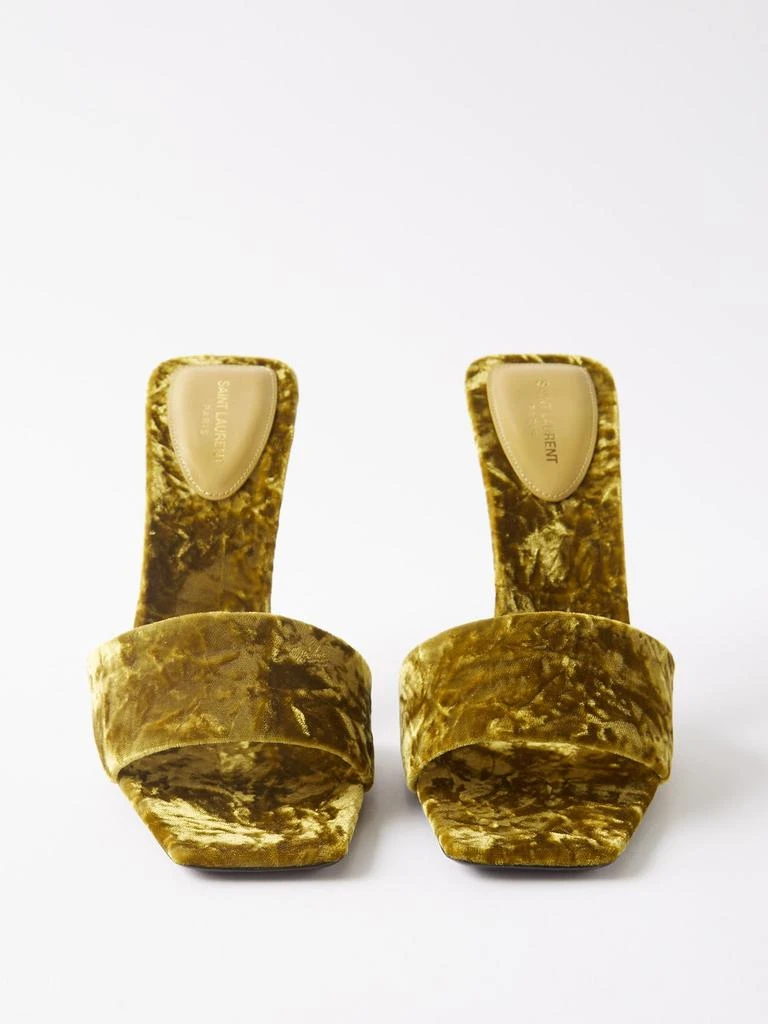 商品Yves Saint Laurent|Lucky square-toe velvet mules,价格¥7558,第5张图片详细描述