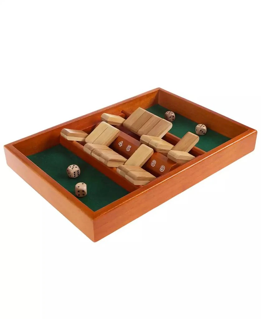 商品Trademark Global|Hey Play Shut The Box Game - Classic 9 Number Wooden Set With Dice Included-Old Fashioned, 2 Player Thinking Strategy Game For Adults And Children,价格¥250,第1张图片