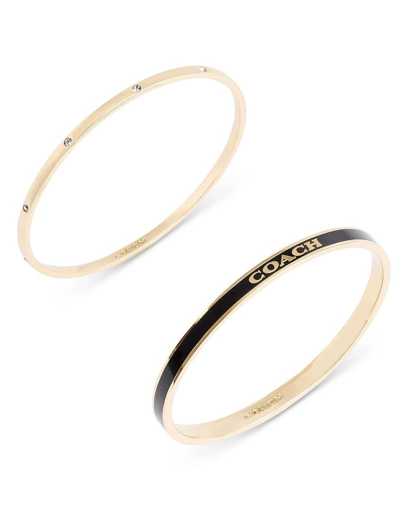 Pavé & Color Inlay Logo Bangle Bracelets, Set of 2 商品