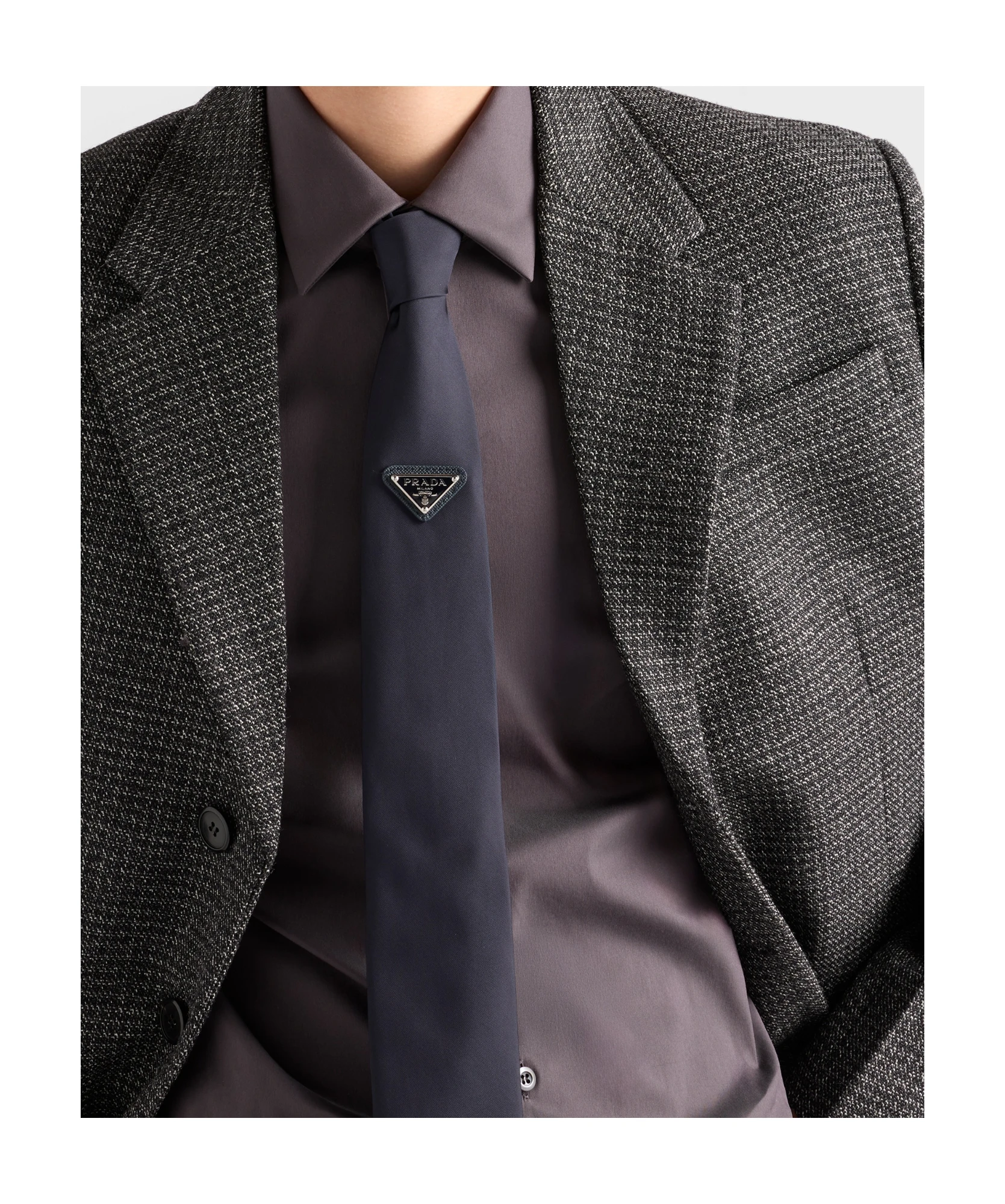 商品【商品预售7天发货】 Prada|Prada 男士领带 UCR771WQ8SWMOF0SVF 黑色,价格¥3019,第5张图片详细描述